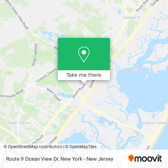 Route 9 Ocean View Dr map