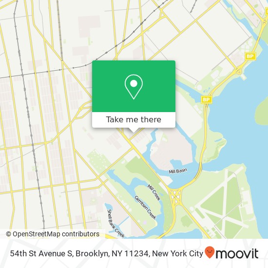 Mapa de 54th St Avenue S, Brooklyn, NY 11234