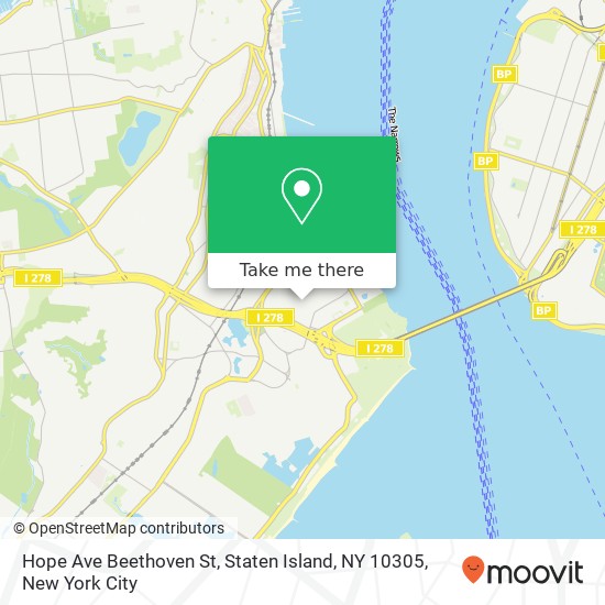 Mapa de Hope Ave Beethoven St, Staten Island, NY 10305