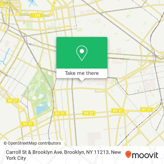 Mapa de Carroll St & Brooklyn Ave, Brooklyn, NY 11213