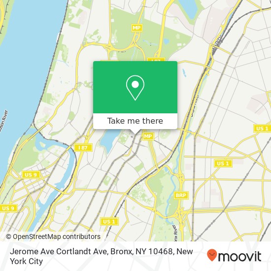 Mapa de Jerome Ave Cortlandt Ave, Bronx, NY 10468