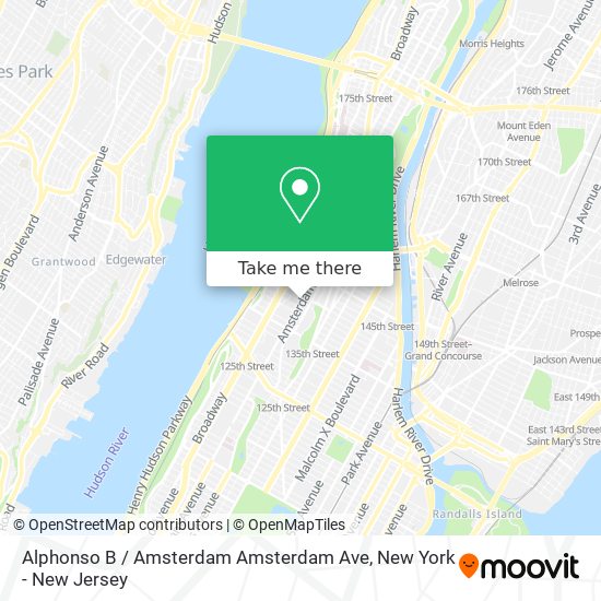 Mapa de Alphonso B / Amsterdam Amsterdam Ave