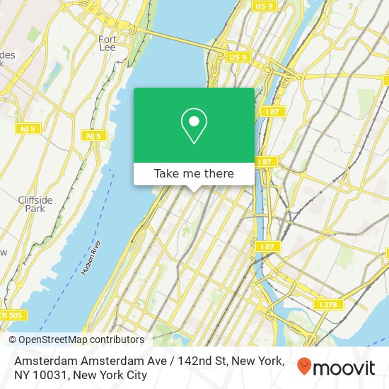 Amsterdam Amsterdam Ave / 142nd St, New York, NY 10031 map