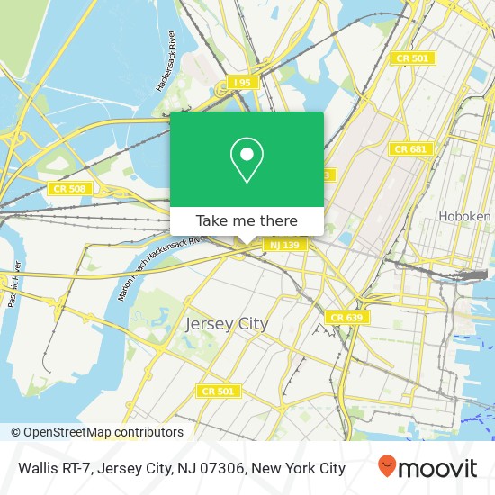 Mapa de Wallis RT-7, Jersey City, NJ 07306