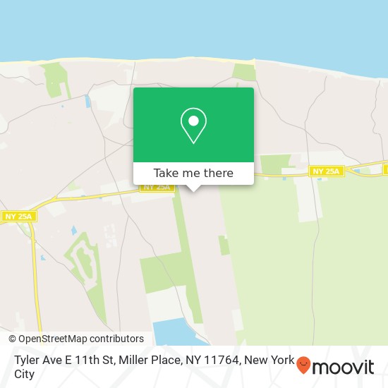 Mapa de Tyler Ave E 11th St, Miller Place, NY 11764