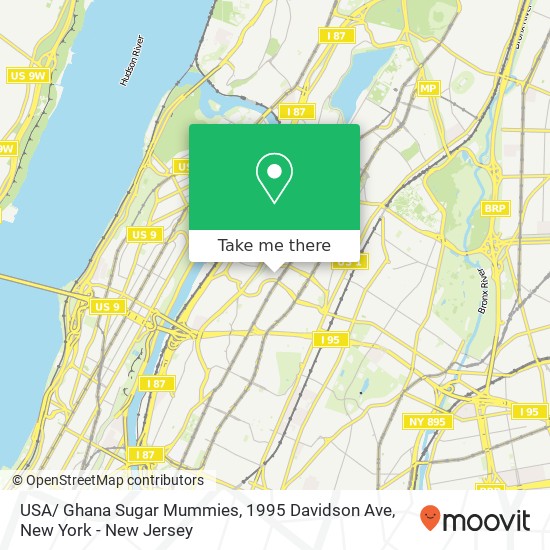 Mapa de USA/ Ghana Sugar Mummies, 1995 Davidson Ave