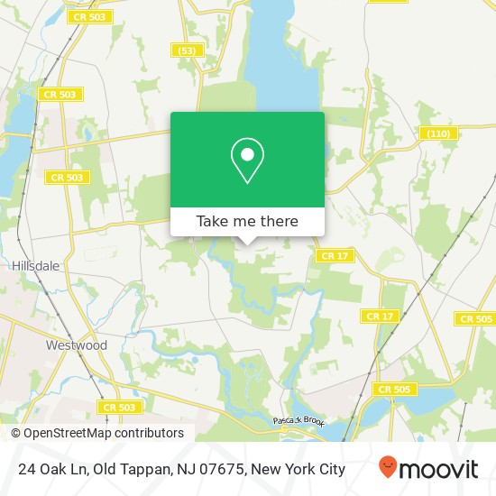 Mapa de 24 Oak Ln, Old Tappan, NJ 07675