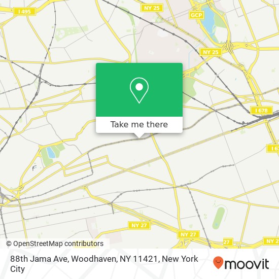 Mapa de 88th Jama Ave, Woodhaven, NY 11421