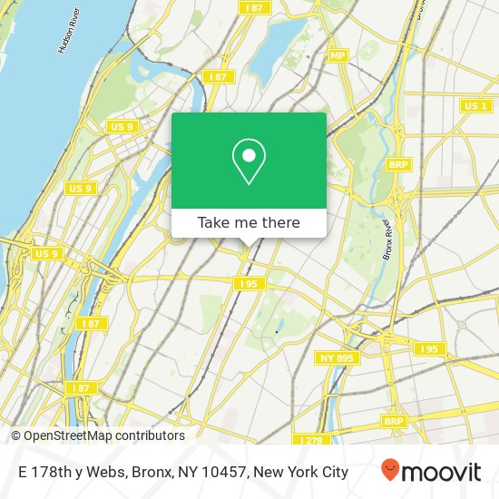 Mapa de E 178th y Webs, Bronx, NY 10457