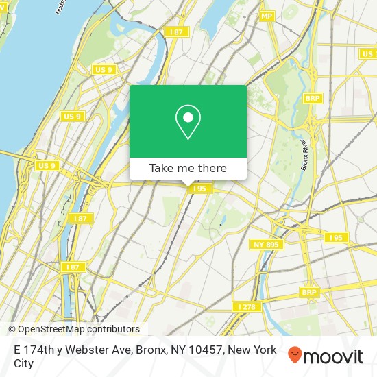 Mapa de E 174th y Webster Ave, Bronx, NY 10457