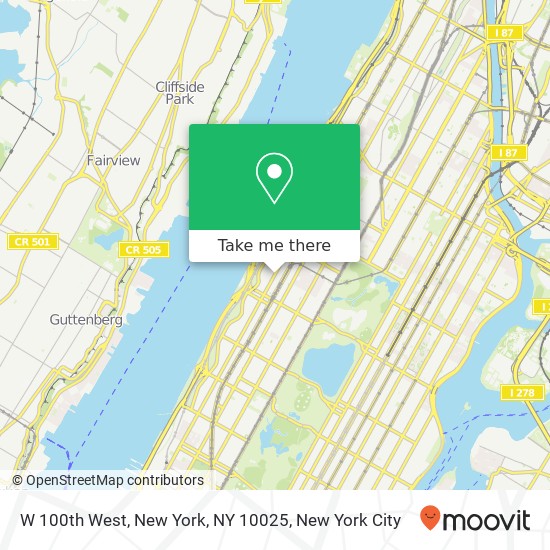 W 100th West, New York, NY 10025 map