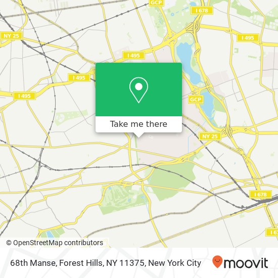 Mapa de 68th Manse, Forest Hills, NY 11375