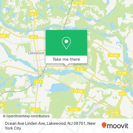 Ocean Ave Linden Ave, Lakewood, NJ 08701 map