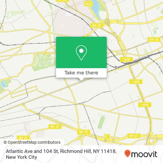 Mapa de Atlantic Ave and 104 St, Richmond Hill, NY 11418