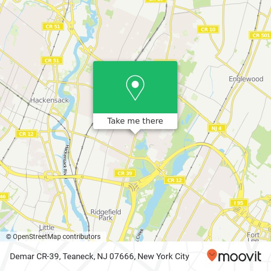 Mapa de Demar CR-39, Teaneck, NJ 07666