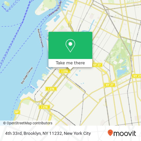 Mapa de 4th 33rd, Brooklyn, NY 11232