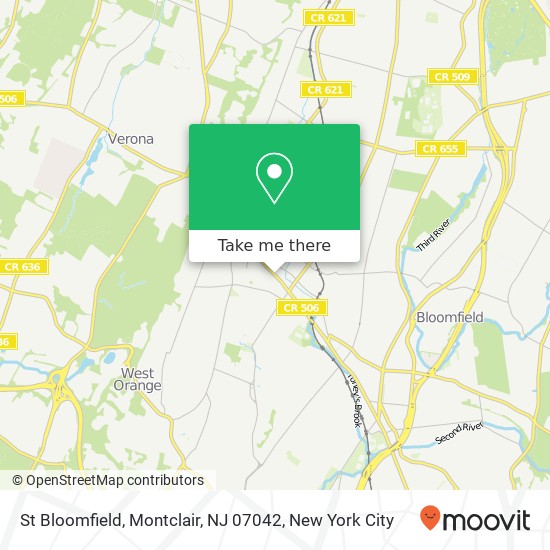 Mapa de St Bloomfield, Montclair, NJ 07042