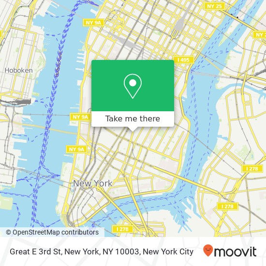 Great E 3rd St, New York, NY 10003 map