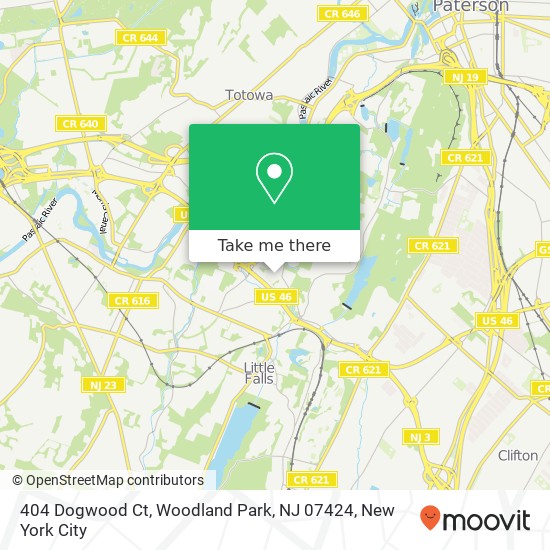 Mapa de 404 Dogwood Ct, Woodland Park, NJ 07424
