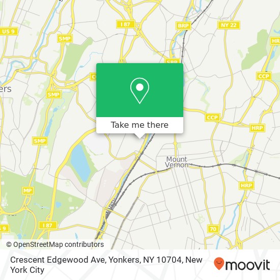 Mapa de Crescent Edgewood Ave, Yonkers, NY 10704