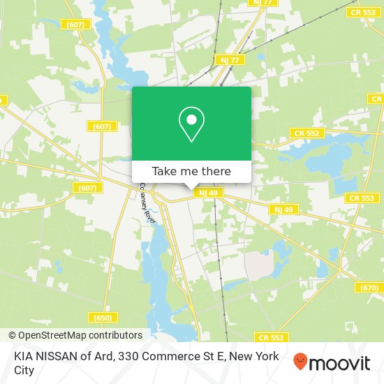 Mapa de KIA NISSAN of Ard, 330 Commerce St E