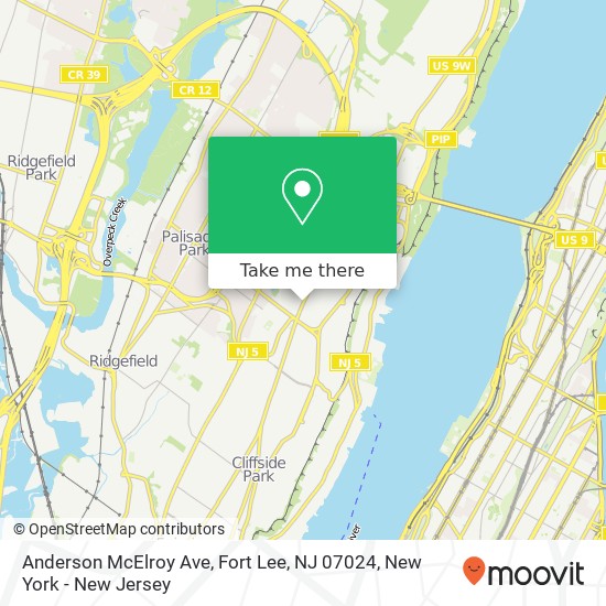 Anderson McElroy Ave, Fort Lee, NJ 07024 map