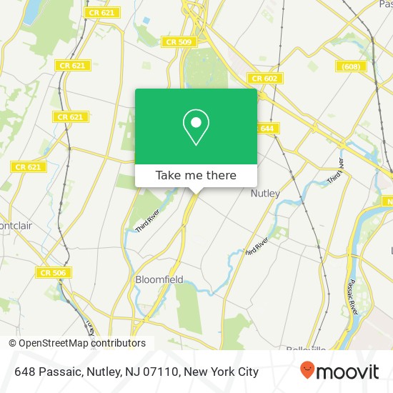 Mapa de 648 Passaic, Nutley, NJ 07110