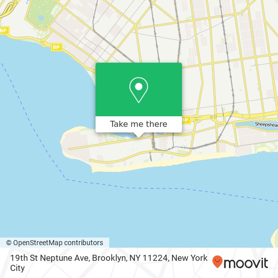 Mapa de 19th St Neptune Ave, Brooklyn, NY 11224