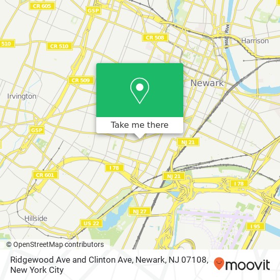 Ridgewood Ave and Clinton Ave, Newark, NJ 07108 map