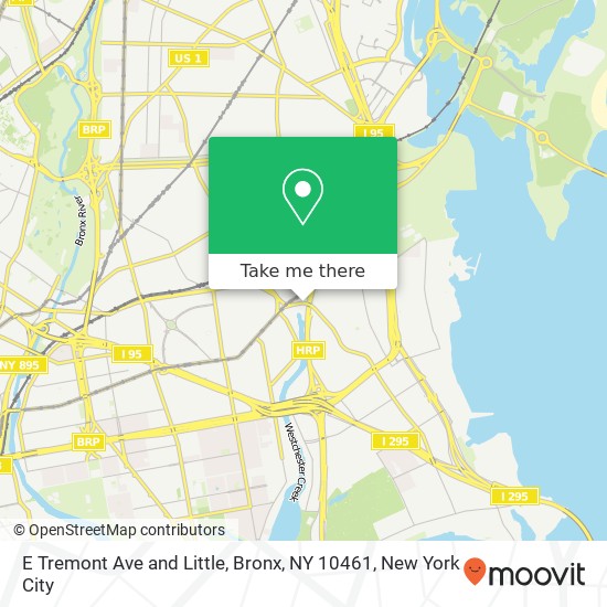 Mapa de E Tremont Ave and Little, Bronx, NY 10461