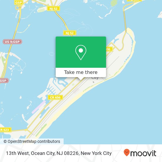 Mapa de 13th West, Ocean City, NJ 08226