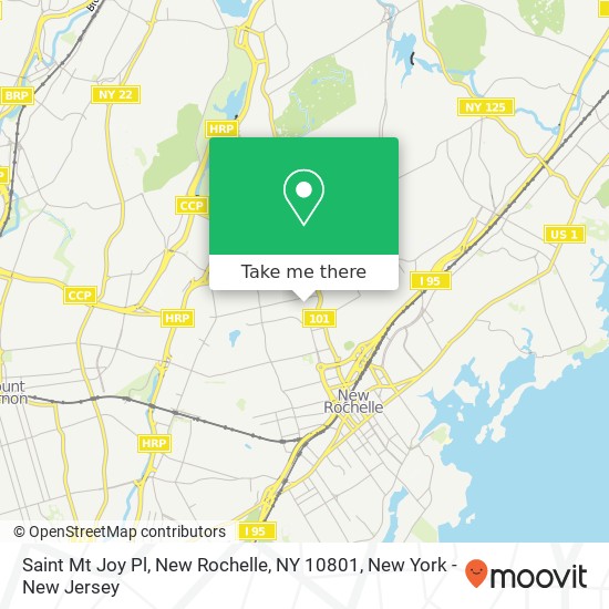 Mapa de Saint Mt Joy Pl, New Rochelle, NY 10801