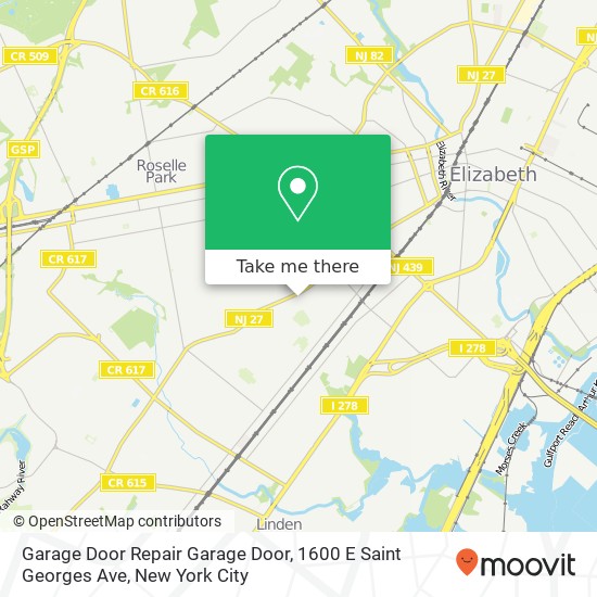 Mapa de Garage Door Repair Garage Door, 1600 E Saint Georges Ave