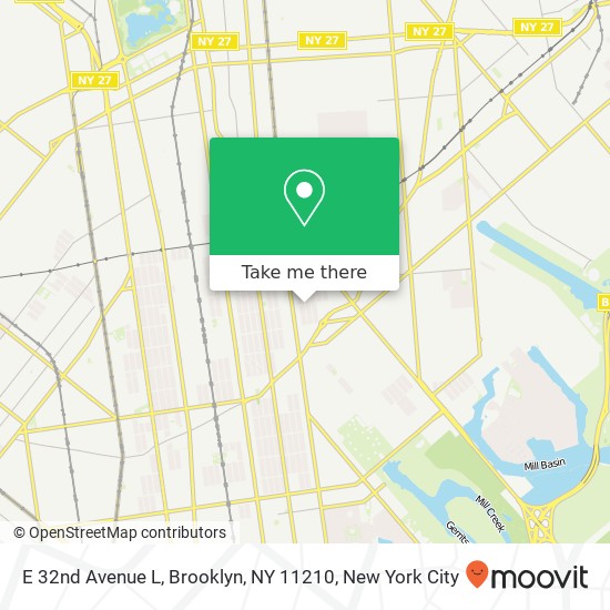 Mapa de E 32nd Avenue L, Brooklyn, NY 11210