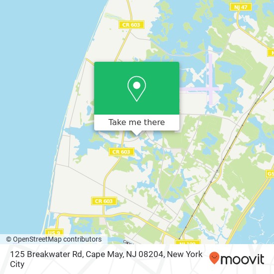 Mapa de 125 Breakwater Rd, Cape May, NJ 08204