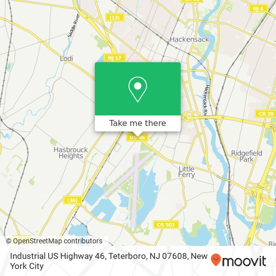 Industrial US Highway 46, Teterboro, NJ 07608 map
