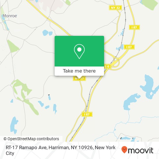 Mapa de RT-17 Ramapo Ave, Harriman, NY 10926