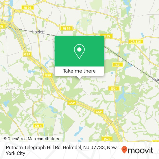 Mapa de Putnam Telegraph Hill Rd, Holmdel, NJ 07733