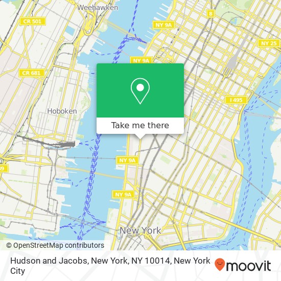 Hudson and Jacobs, New York, NY 10014 map