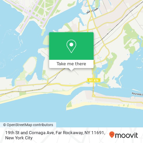 Mapa de 19th St and Cornaga Ave, Far Rockaway, NY 11691
