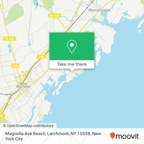 Mapa de Magnolia Ave Beach, Larchmont, NY 10538