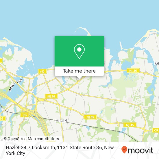 Hazlet 24 7 Locksmith, 1131 State Route 36 map