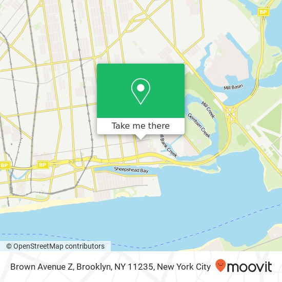 Mapa de Brown Avenue Z, Brooklyn, NY 11235