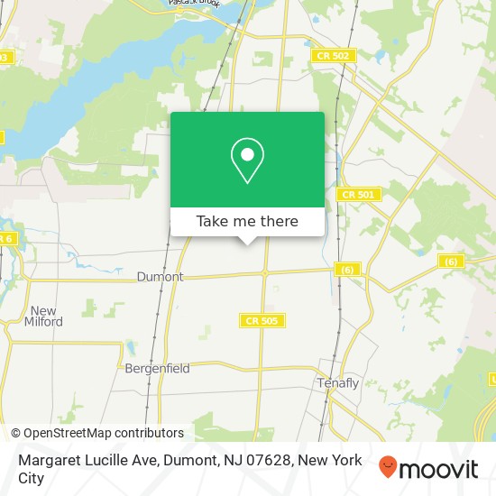 Mapa de Margaret Lucille Ave, Dumont, NJ 07628