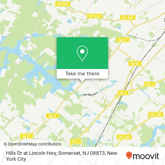 Mapa de Hills Dr at Lincoln Hwy, Somerset, NJ 08873