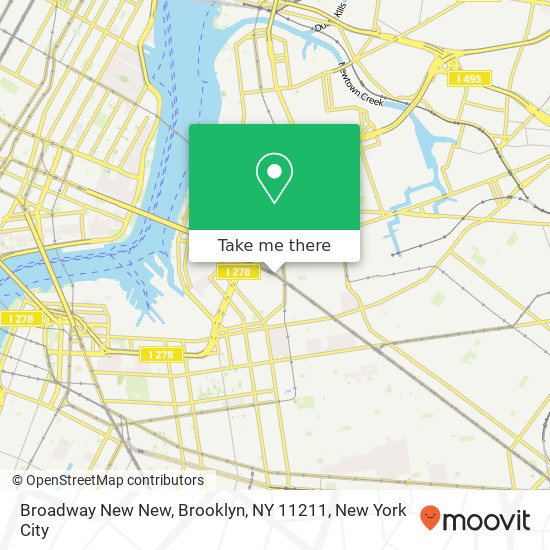 Mapa de Broadway New New, Brooklyn, NY 11211