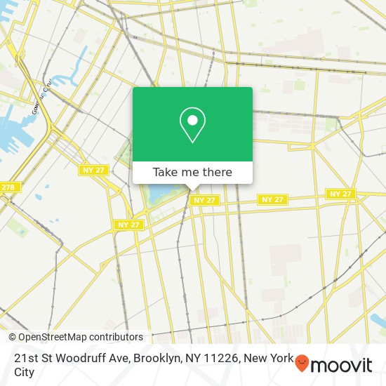 Mapa de 21st St Woodruff Ave, Brooklyn, NY 11226