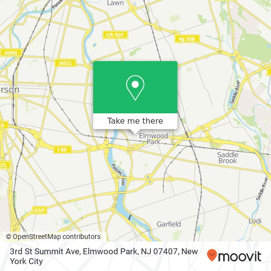 3rd St Summit Ave, Elmwood Park, NJ 07407 map