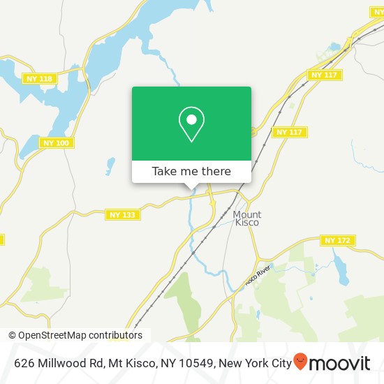 Mapa de 626 Millwood Rd, Mt Kisco, NY 10549