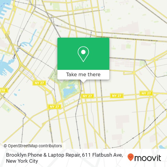 Brooklyn Phone & Laptop Repair, 611 Flatbush Ave map